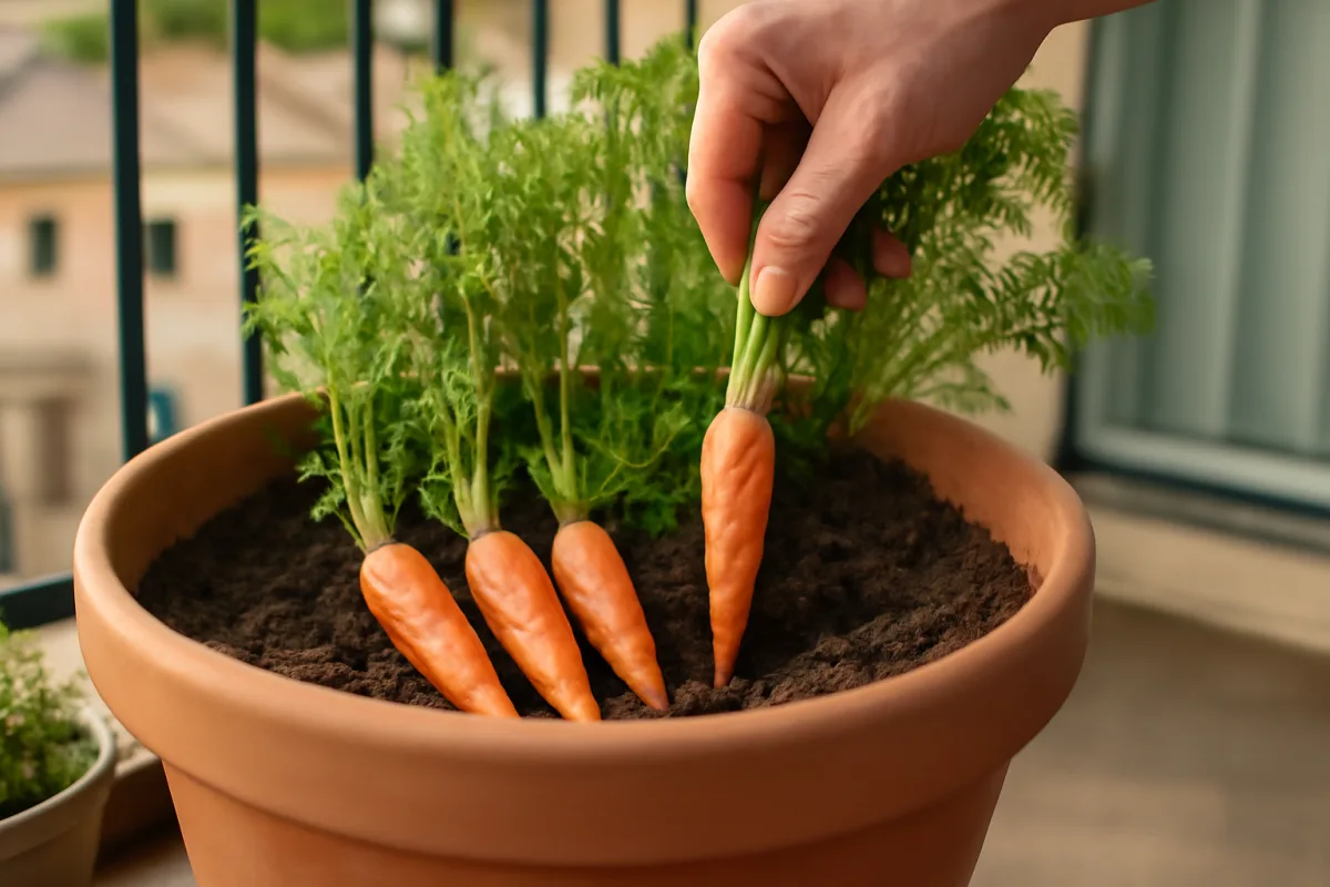 Coltivare le carote in vaso: il metodo efficace per ottenere ortaggi dritti e saporiti anche sul balcone